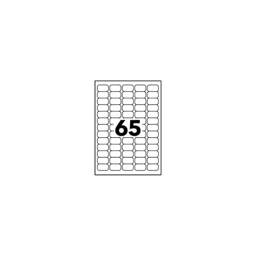100 Planches de 65 étiquettes à coins ronds - 38 x 21,2 mm - FIDUCIAL OFFICE SOLUTIONS photo du produit