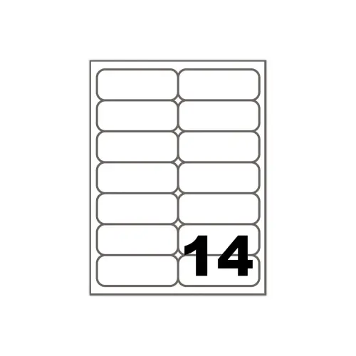 100 Planches d'&eacute;tiquettes Fiducial coins ronds 99,1 x38,1mm 1400 &eacute;tiq/bte photo du produit