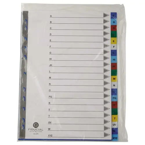 Jeu d'intercalaires alphabétiques FIDUCIAL polypropylène couleur A4 photo du produit