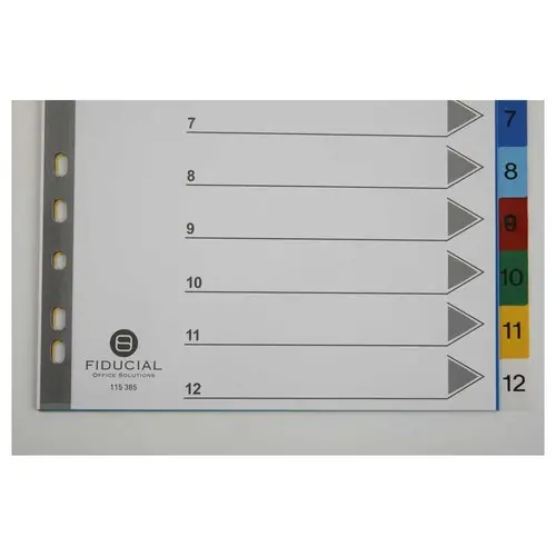 Jeu d'intercalaires numériques A4 - 12 onglets - FIDUCIAL photo du produit
