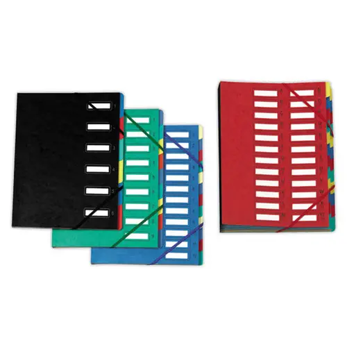 Trieur à élastiques FIDUCIAL, couv. carte lustrée - 6 compartiments photo du produit