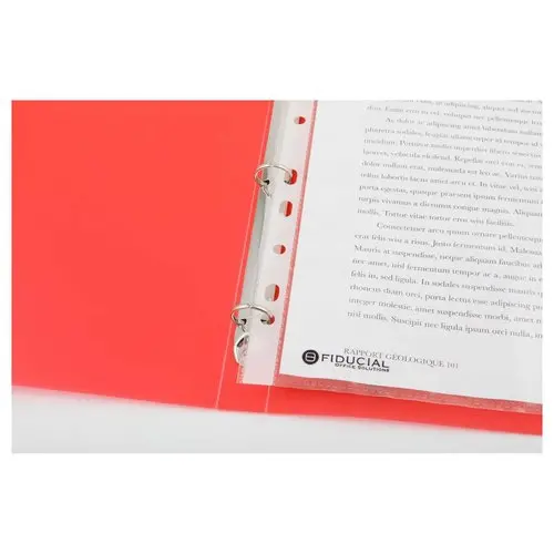 Classeur translucide coloré 4 anneaux, dos 2 cm - Rouge - FIDUCIAL photo du produit
