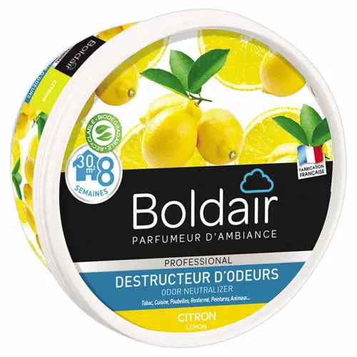 Pot de gel solide destructeur d'odeur citron - Boldair photo du produit