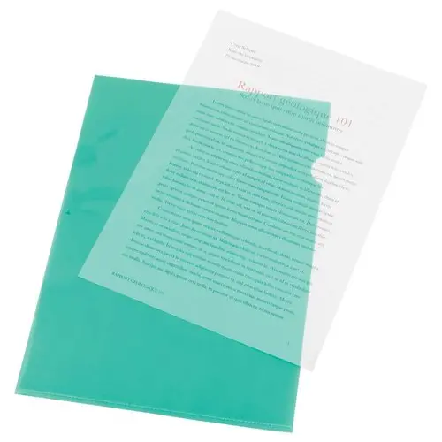 10 Pochettes à coins lisses et colorées - Vert - FIDUCIAL photo du produit