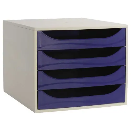 Module de classement 4 tiroirs - Bleu - FIDUCIAL photo du produit