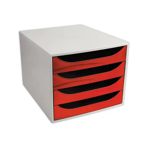 Module de classement 4 tiroirs - Rouge - Fiducial photo du produit