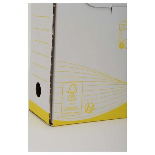 10 Boîtes à archives - Dos 10 cm - jaune - FIDUCIAL photo du produit