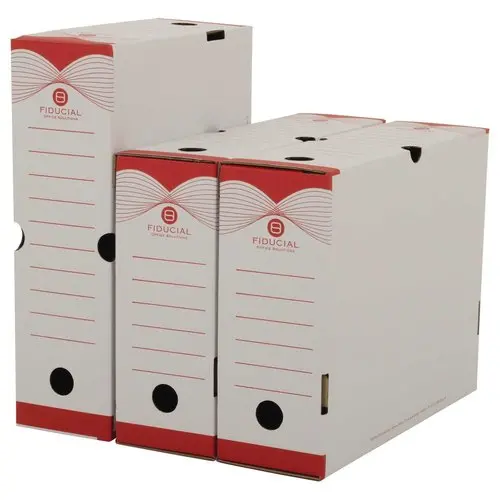 10 Bo&icirc;tes &agrave; archives - Dos 10 cm - Rouge - Fiducial photo du produit