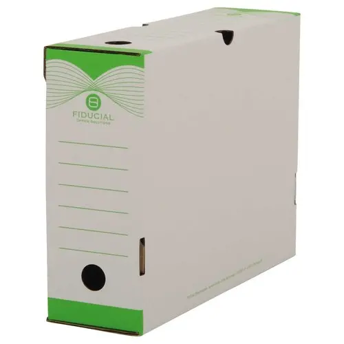 10 Boites &agrave; archives - Dos 10 cm - Vert - Fiducial photo du produit
