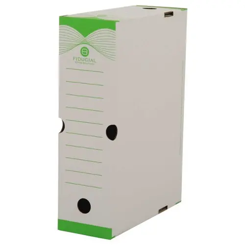 10 Boites &agrave; archives - Dos 10 cm - Vert - Fiducial photo du produit