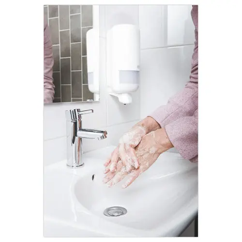 Distributeur de savon et de désinfectant - Blanc - TORK photo du produit