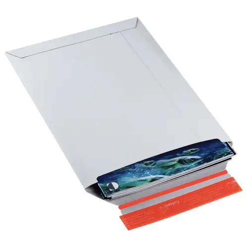 20 Pochettes d'exp&eacute;dition carton rigide blanc 23.5x31 cm photo du produit