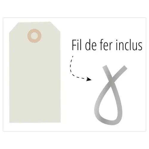 1000 ÉTiquettes américaines à œillet + fil de fer 100 x 51 mm photo du produit