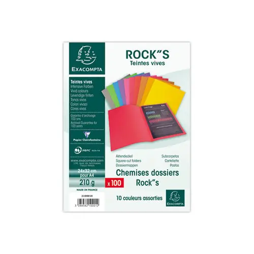 100 Chemises Rock''s 220 - 24x32 cm - EXACOMPTA photo du produit