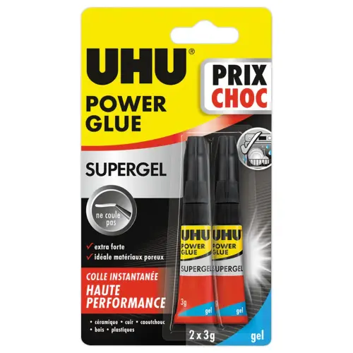 2 Colles Power Glue Supergel - Haute Performance - UHU photo du produit