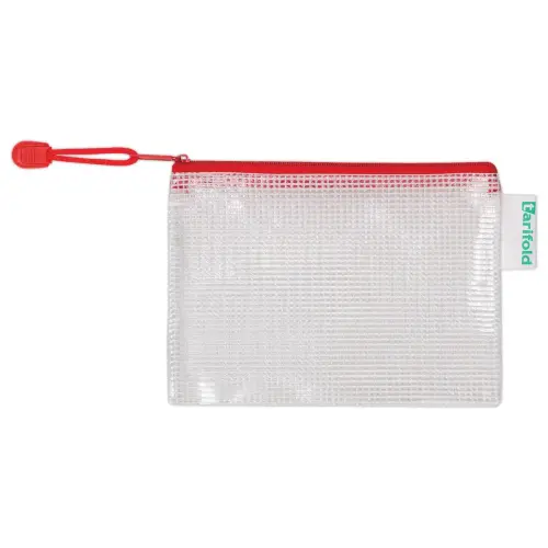 8 Pochettes souples arm&eacute;es zip - A6 - Rouge - Tarifold photo du produit