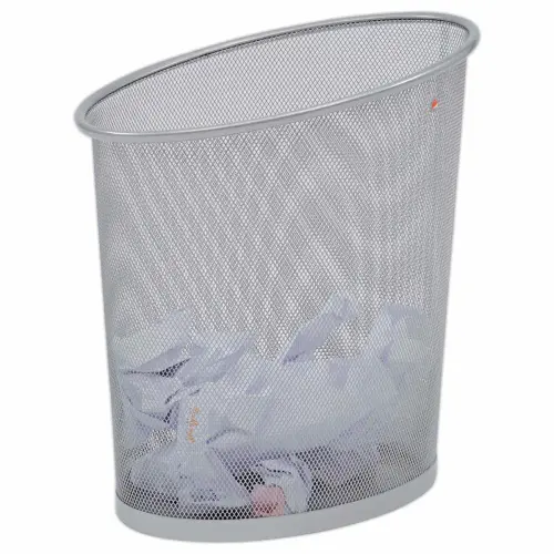 Corbeille &agrave; papier m&eacute;tal mesh 18L - gris - ALBA photo du produit