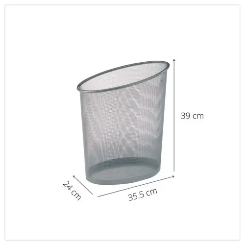 Corbeille &agrave; papier m&eacute;tal mesh 18L - gris - ALBA photo du produit