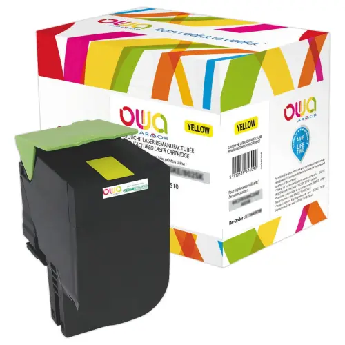 Toner &eacute;q. Lexmark 80C2SYE, Lexmark 80C2SY0 - Jaune - OWA photo du produit
