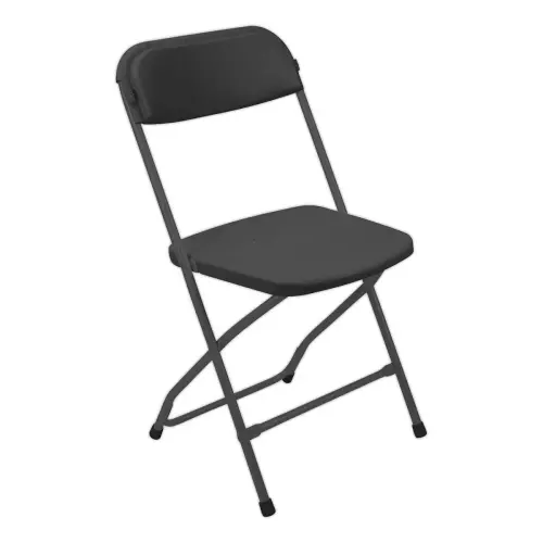 Chaise d'accueil pliante en polypropylène - Noir photo du produit