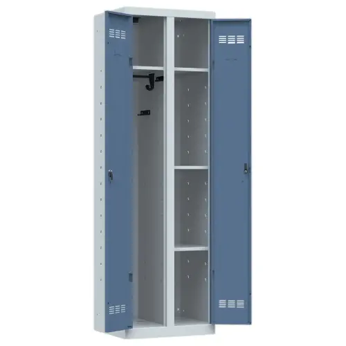 Vestiaire multiservices H.198 x L.60cm, penderie et rangement bleu photo du produit