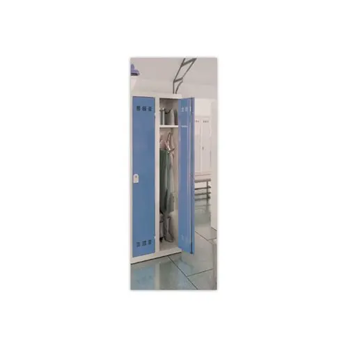 Vestiaire multiservices H.198 x L.60cm, penderie et rangement bleu photo du produit
