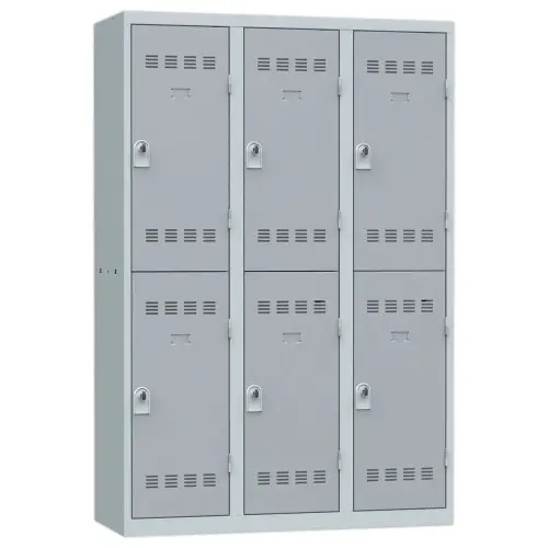 Vestiaire multicases - 3 colonnes de 2 cases - Gris - Vinco INDUSTRIES photo du produit