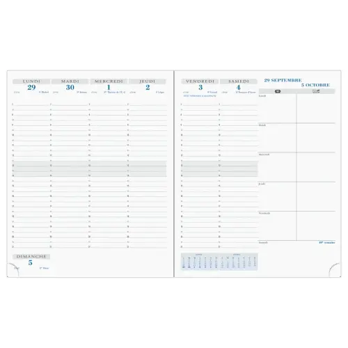 Agenda semainier  Horizon 22 - 18,5x22,5 cm - Noir - Janvier à décembre - EXACOMPTA photo du produit