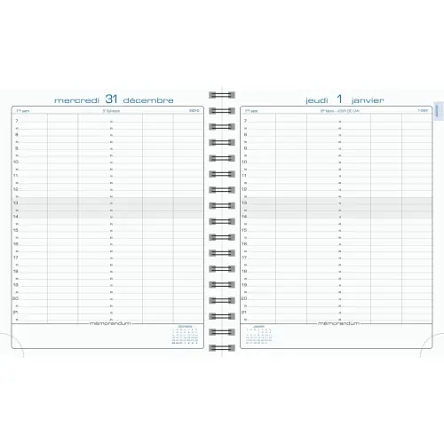 Agenda J/D journalier Exacompta Napura - 18x22,5 cm - Bleu photo du produit