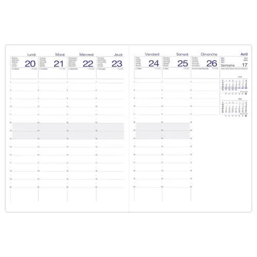 Agenda semainier - 16x24 cm - Décembre à décembre - Anthracite photo du produit