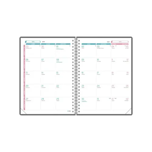 Agenda semainier Flowers - 15x21cm - Rose - Janvier à décembre - OXFORD photo du produit