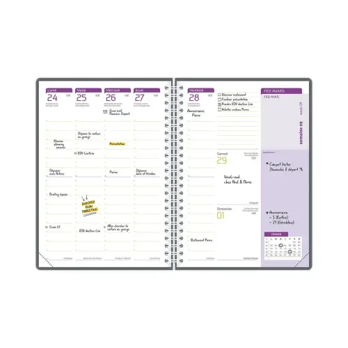 Agenda semainier Flowers - 15x21cm - Rose - Janvier à décembre - OXFORD photo du produit