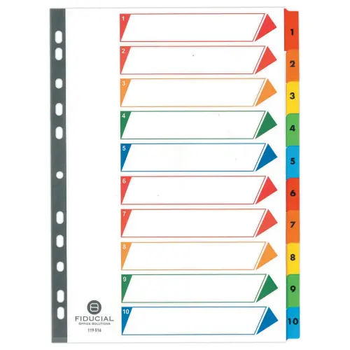 Intercalaires num&eacute;riques - Format A4  - Fiducial photo du produit