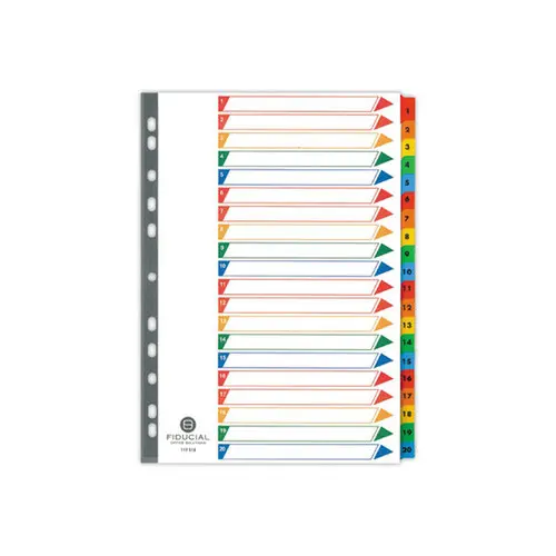 Jeu d'intercalaires num&eacute;riques format A4 - 20 onglets  - Fiducial photo du produit