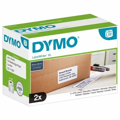 2 Rouleaux de 575 &eacute;tiquettes LW pour gros volume 102 x 59 mm photo du produit