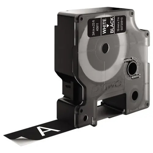Ruban pour titreuse D1 - 19 mm - Impression blanc sur fond noir - DYMO photo du produit