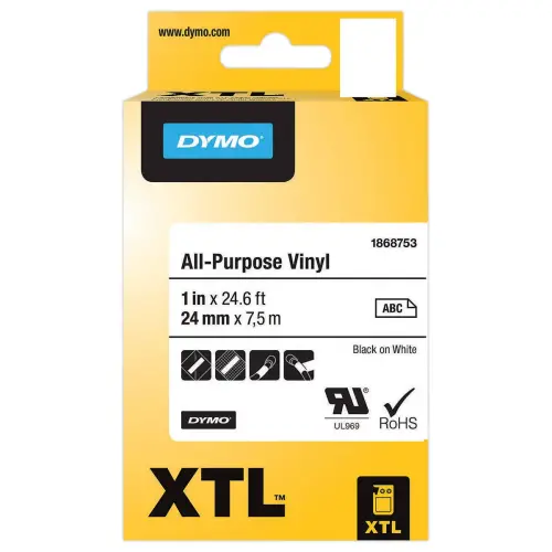 Ruban pour titreuse DYMO XTL 24mm Noir/Blanc photo du produit