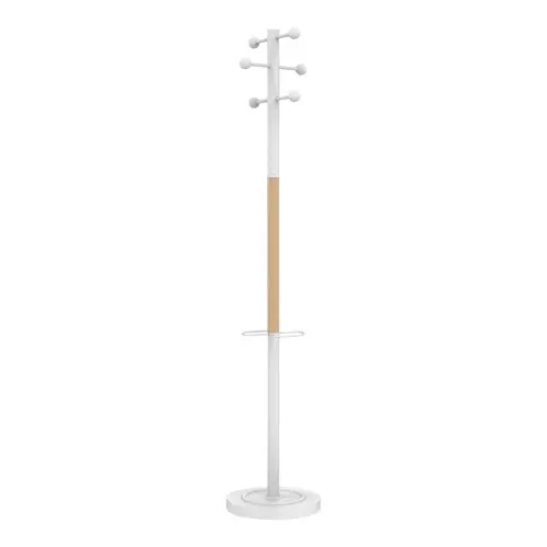 Portemanteau ACCES - 6 patères - Blanc / hêtre - Unilux photo du produit