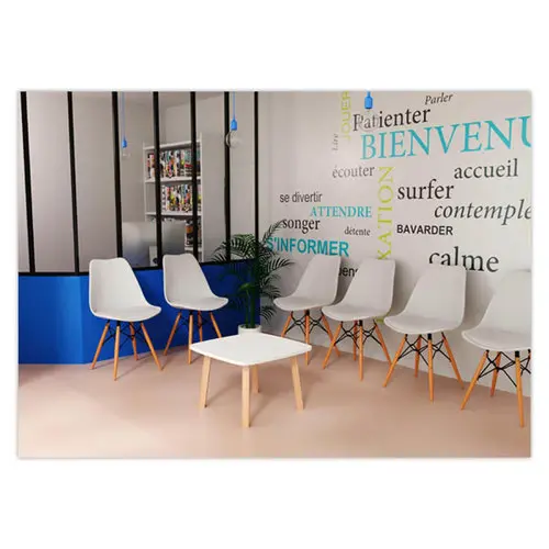 Table basse WOODY 60x60 cm blanc photo du produit