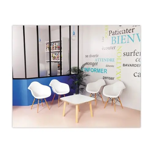 Table basse WOODY 60x60 cm blanc photo du produit