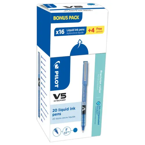 20 Rollers pointe aiguille Pilot Hi-Tecpoint V5 - Ecriture fine photo du produit