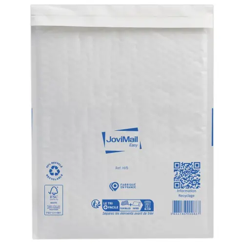 100 Pochettes matelass&eacute;es &agrave; bulles d'air blanches Sealed Air -  270 x 360 mm - Jovimail photo du produit