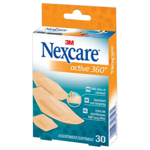 30 Pansements assortis anti-choc Nexcare Active 360 photo du produit
