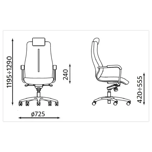 Fauteuil de bureau Sonata 24/24 H - Noir photo du produit