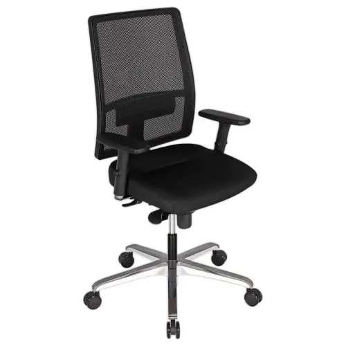 Si&egrave;ge de bureau synchrone Bizzy - Assise noire et dossier r&eacute;sille - Mont&eacute; photo du produit
