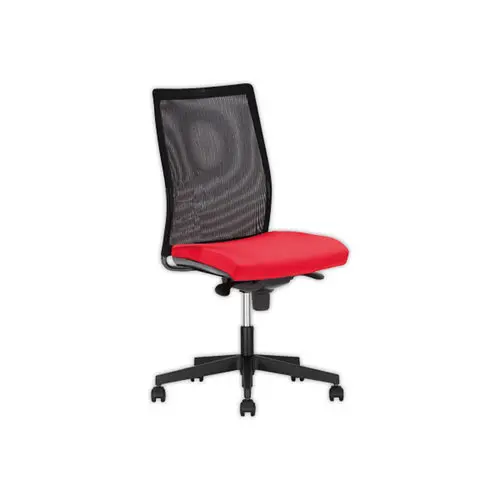 Siège de bureau synchrone Intrata - Dossier noir et assise rouge - Monté photo du produit