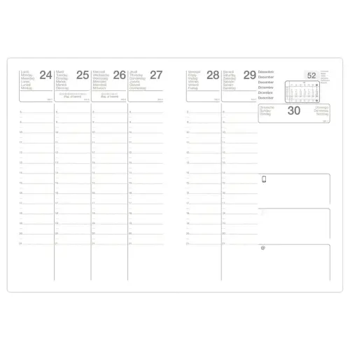 Agenda semainier Classique - 10x15 cm - Noir - Ao&ucirc;t &agrave; juillet photo du produit