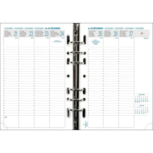 Recharge mill&eacute;sim&eacute;e Exatime 21 - 14x21 cm - Septembre &agrave; d&eacute;cembre - EXACOMPTA photo du produit