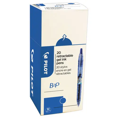 20 (16+4 Offerts) Stylos gel rétractables B2P - Bleu - PILOT photo du produit