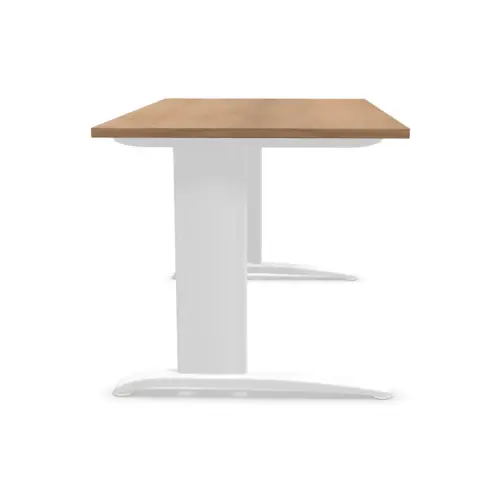 Bureau Buenos Aires - 140 x 80 cm - Plateau noyer et pieds blancs - Fiducial photo du produit